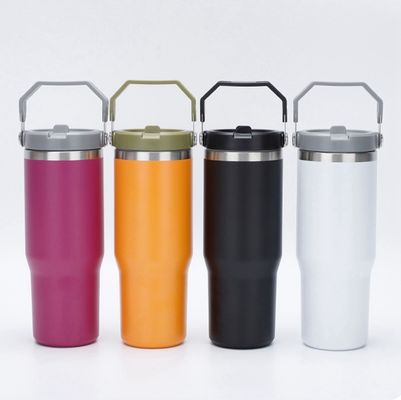 Minimalistischer Design-Stil 30oz BPA-freier Vakuum-isolierter Tumbler mit Flip Strohthermos