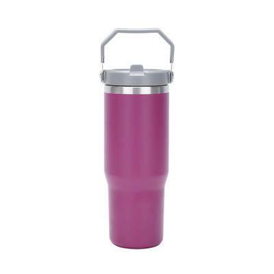 Minimalistischer Design-Stil 30oz BPA-freier Vakuum-isolierter Tumbler mit Flip Strohthermos