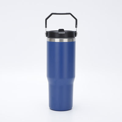 Minimalistischer Design-Stil 30oz BPA-freier Vakuum-isolierter Tumbler mit Flip Strohthermos