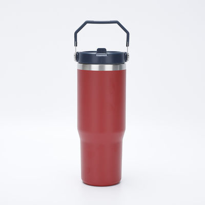 Minimalistischer Design-Stil 30oz BPA-freier Vakuum-isolierter Tumbler mit Flip Strohthermos
